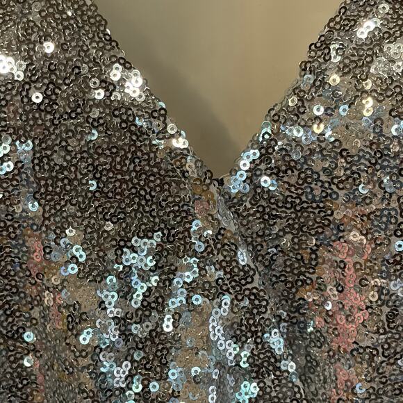Anthropologie Lisabette Sequined Mini Dress Size 2X Wrap Silhouette - Picture 4 of 15